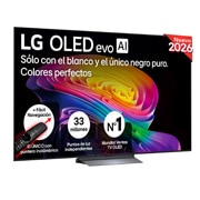 Vista frontal de Smart TV LG OLED evo AI C6 77 pulgadas 4K 2026 OLED77C6ELB